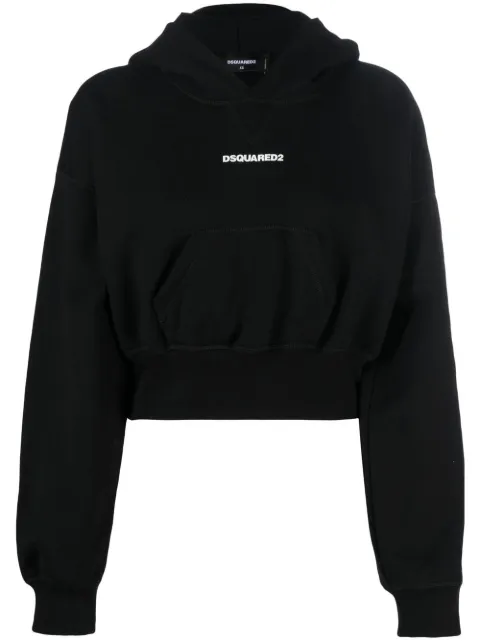 DSQUARED2 logo-print attached-cap hoodie Black S75GU0447S25516