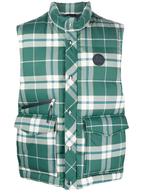 Woolrich check-pattern quilted gilet Green CFWOOU0719MRUT33266588