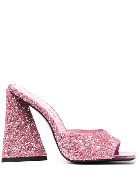 The Attico Devon 115mm sequin-embellished mules Pink 232WS000G001