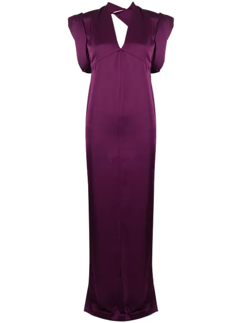 The Attico Kara V-neck dress Purple 232WCW65E020