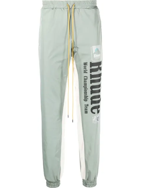 RHUDE Senna logo-print track pants Green RHPS23PA12005188