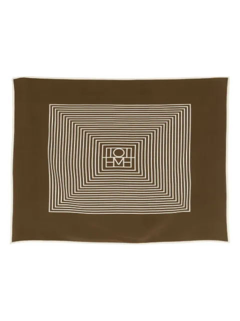 TOTEME logo-print silk scarf Brown 2327018801972
