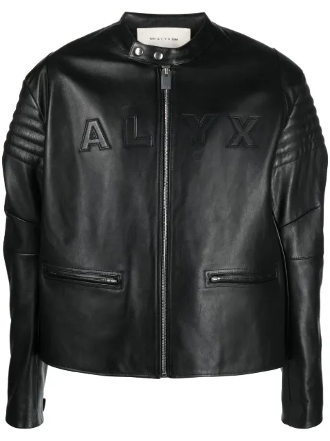 1017 ALYX 9SM logo-embossed leather jacket Black AAUOU0389LE01
