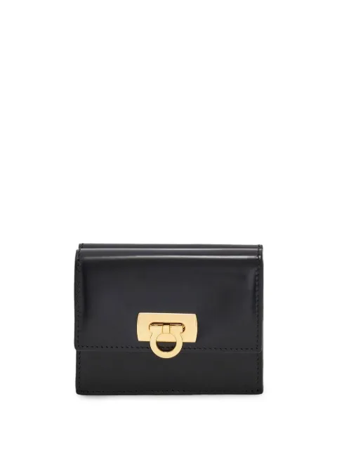 Ferragamo Gancini clasp wallet Black 760658
