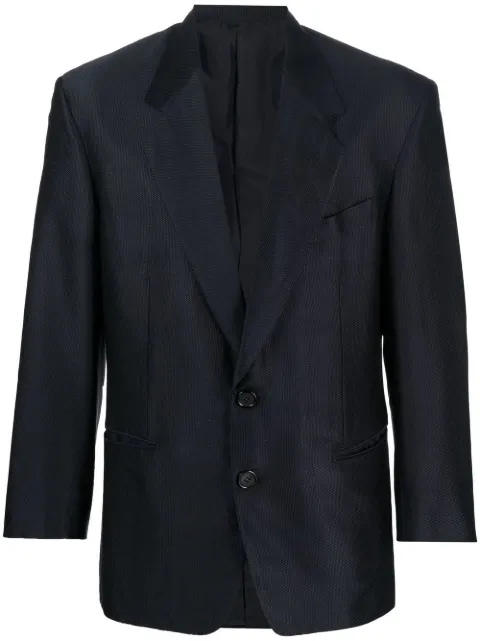 Gianfranco Ferré Pre-Owned 1980s stepped lapels blazer Blue GFFE350GG