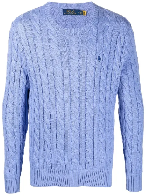 Polo Ralph Lauren cable-knit long-sleeved jumper Blue 710775885043