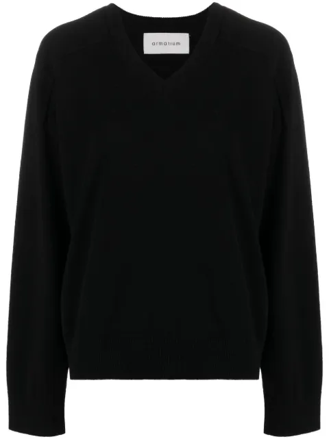 ARMARIUM V-neck knitted jumper Black ARS23KN02WS01002
