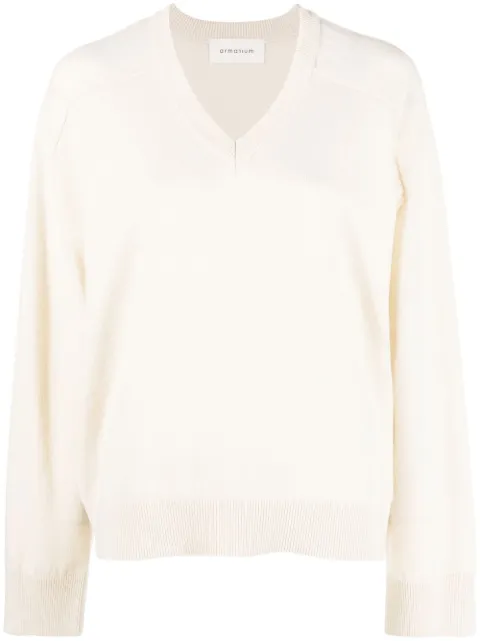ARMARIUM V-neck knitted jumper White ARS23KN02WS01007