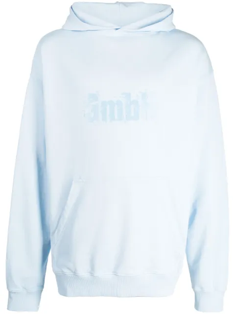 GmbH logo-print cotton hoodie Blue ABBASSS23