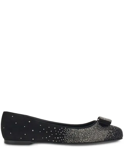 Ferragamo Vara bow ballerina shoes Black 761495