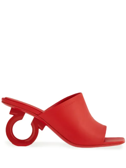 Ferragamo 70mm open-toe sculpted-heel mules Red 761359