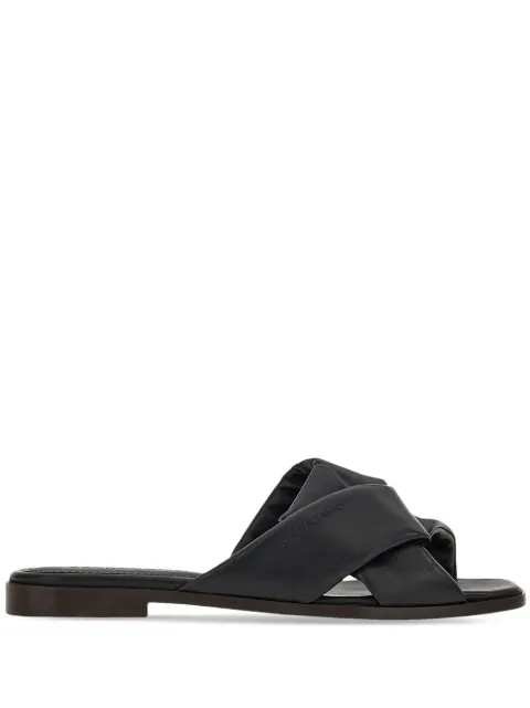 Ferragamo knot-detail leather slides Black 760881