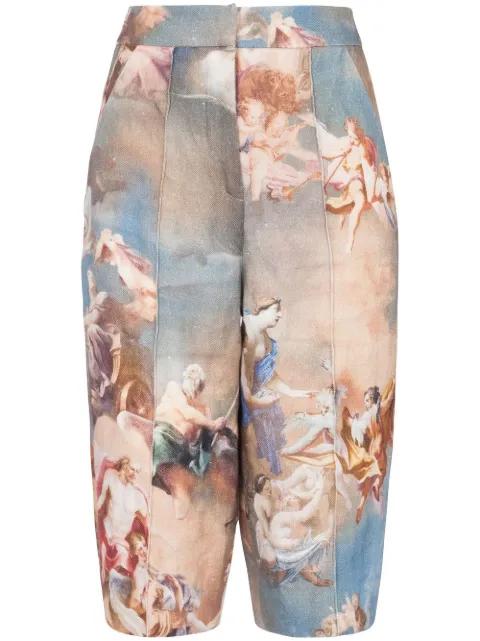 Balmain Sky-print high-waisted shorts Multicolour AF0PB130HB18
