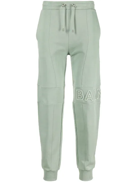 Balmain logo-embossed track pants Green AH0OB235BC22