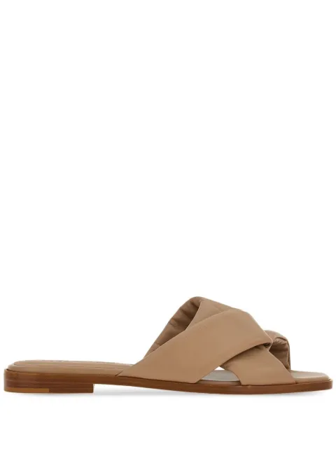 Ferragamo knot-detail leather slides Neutrals 760882