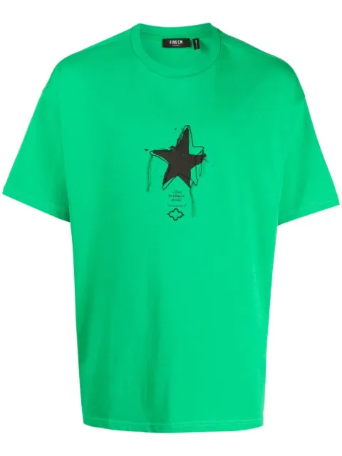 FIVE CM star-print T-shirt Green 5CXTEV1111S3K