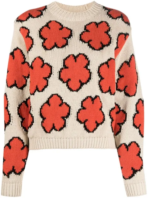 Kenzo Boke Flower intarsia-knit jumper Neutrals FD52PU3573CI