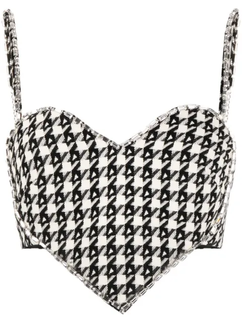AREA heart-shape spaghetti-strap top Black 2301T35172