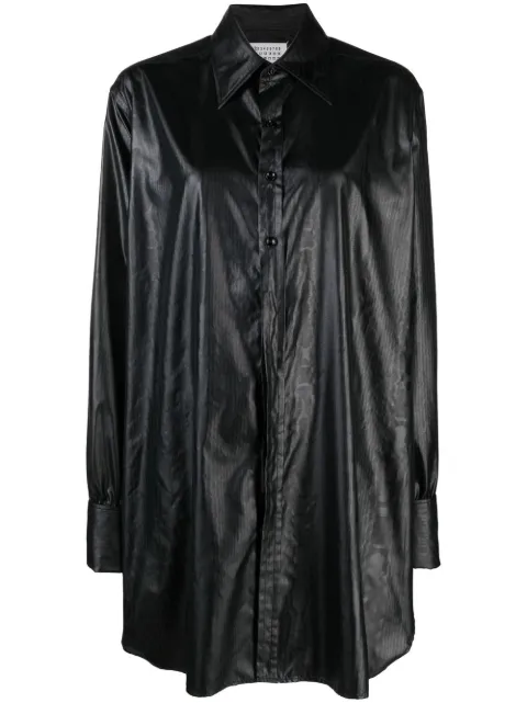 Maison Margiela longline faux-leather shirt Black S51DT0004S76645