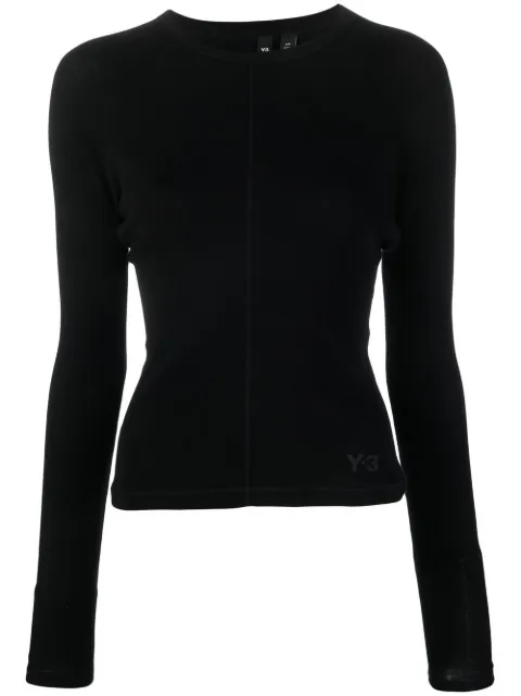 Y-3 logo-print long-sleeve top Black HY1251