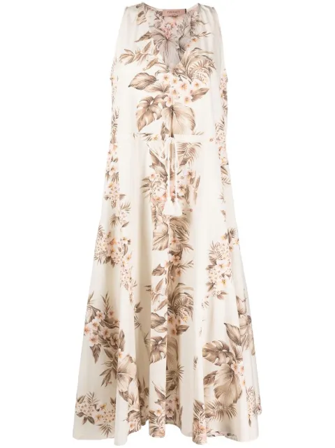 TWINSET floral-print sleeveless dress Neutrals 231TT2500