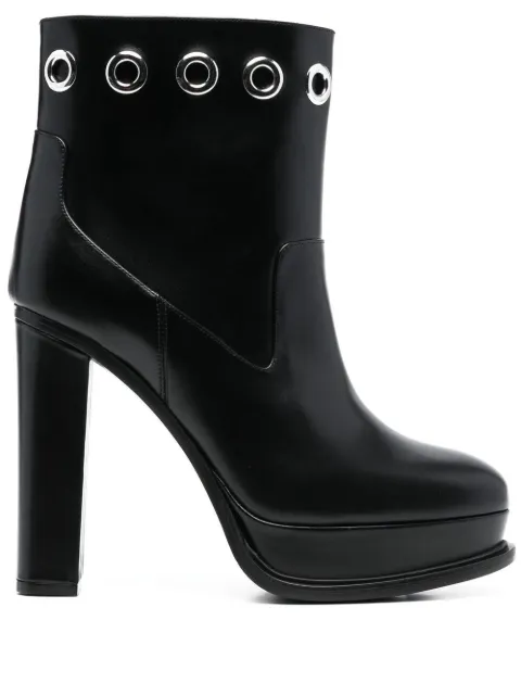 Alexander McQueen 130mm platform-sole eyelet boots Black 734970WHSWD