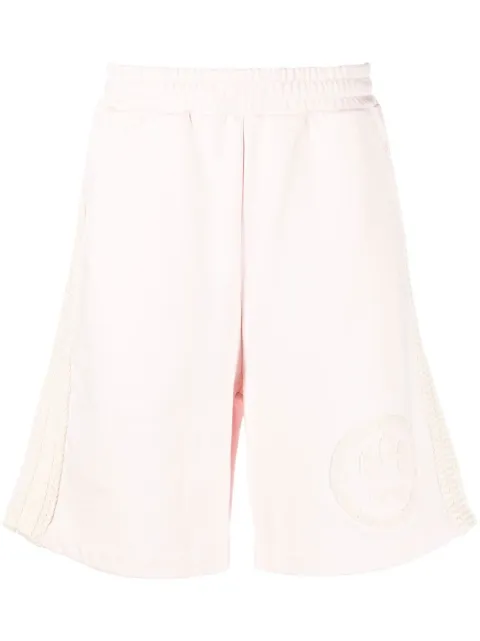 BARROW logo-patch cotton track shorts Pink 033961