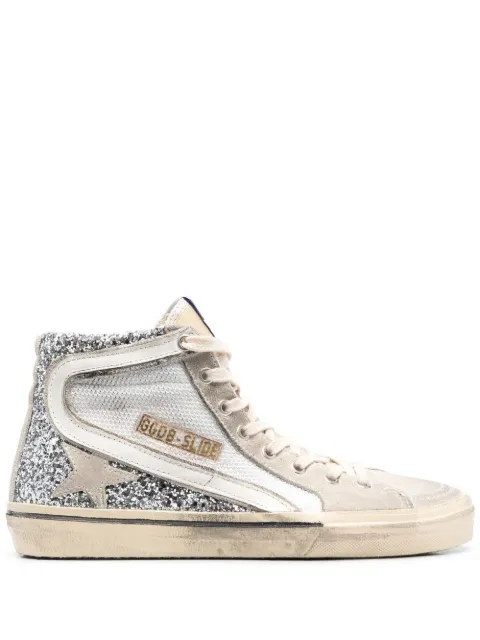 Golden Goose Slide high-top sneakers Silver GWF00116F004148