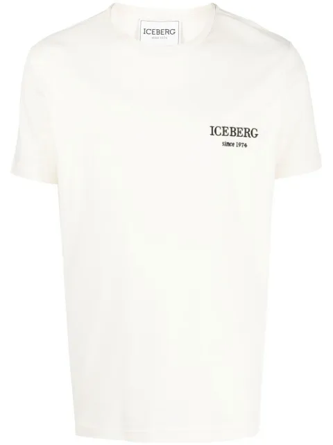 Iceberg embroidered-logo detail T-shirt Neutrals F0266301