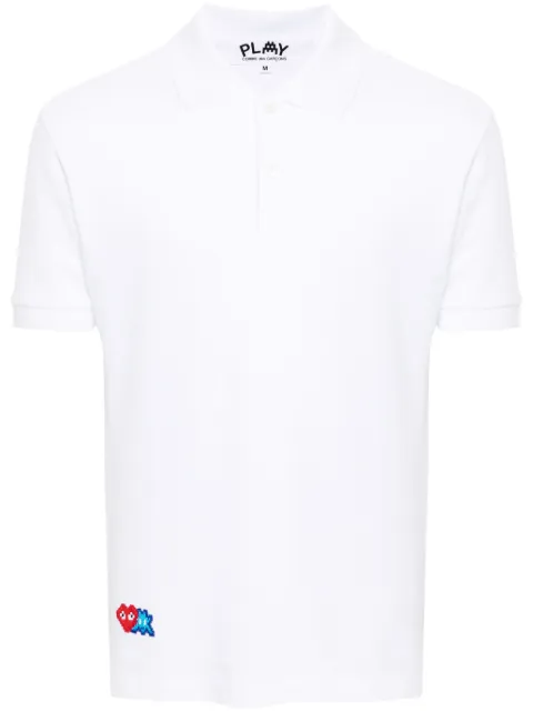 Comme Des Garçons Play x the Artist Invader pixelated-appliqué polo shirt White P1T336