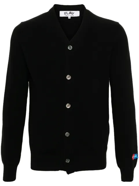 Comme Des Garçons Play x the Artist Invader wool cardigan Black P1N088