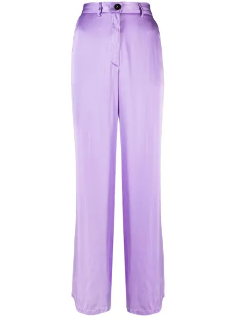 Forte Forte loose-fitting silk trousers Purple 10064