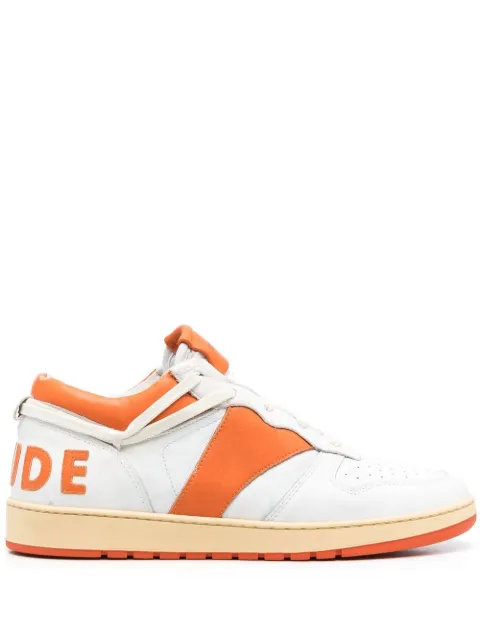 RHUDE logo-patch leather sneakers White RHSS23FO33489562