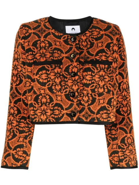Marine Serre Oriental Towels cropped jacket Orange J085SS23W