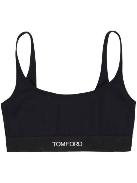 TOM FORD Signature logo-tape bralette Black BRJ016JEX011