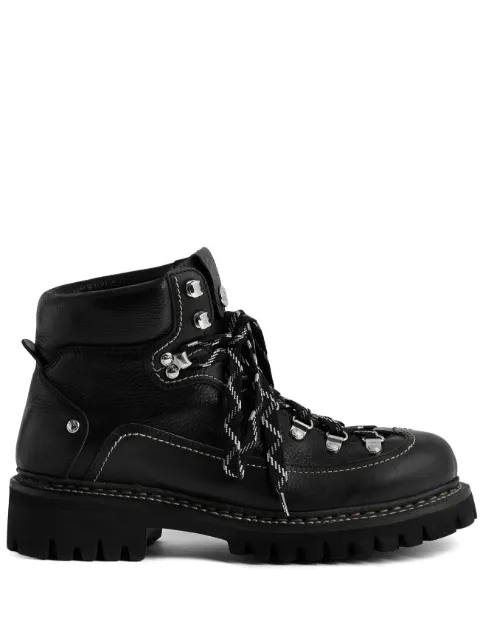 DSQUARED2 leather hiking boots Black ABM012312900001