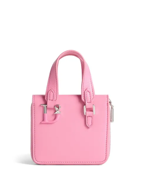 DSQUARED2 logo-plaque leather purse Pink WAW002101506749