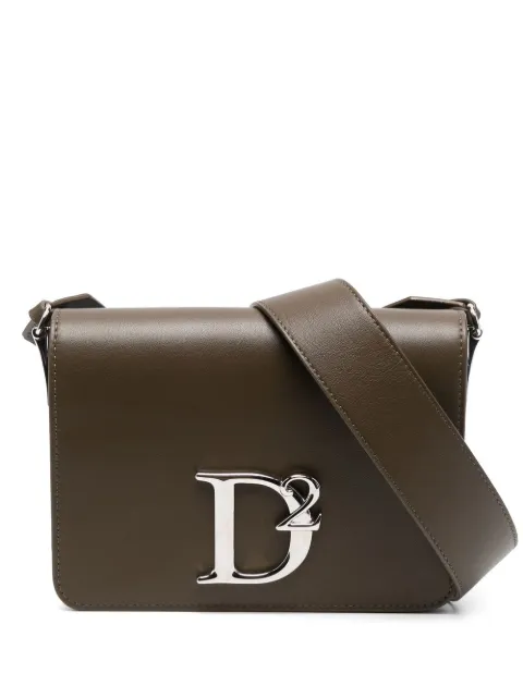 DSQUARED2 logo-plaque leather crossbody bag Green SDW005701500001