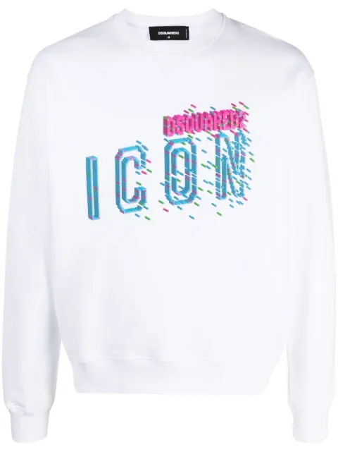 DSQUARED2 Icon-print cotton sweatshirt White S79GU0109S25516