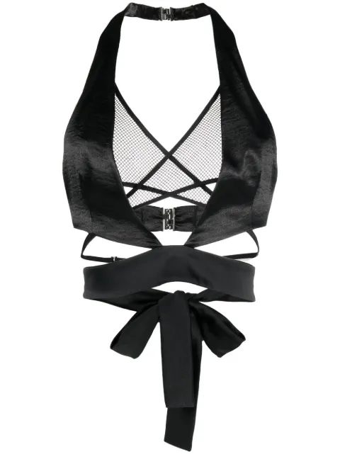 DSQUARED2 wrap-around halter-neck top Black S75NC1038STZ087