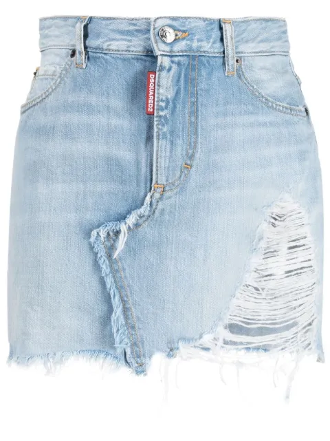 DSQUARED2 distressed denim miniskirt Blue S75MA0904S30309