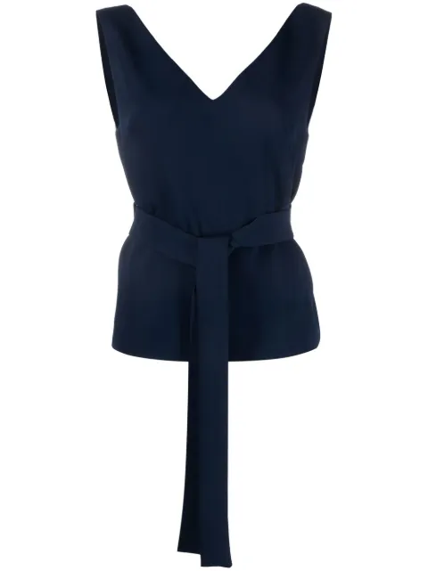 P.A.R.O.S.H. sleeveless belted top Blue D312422PANTY23