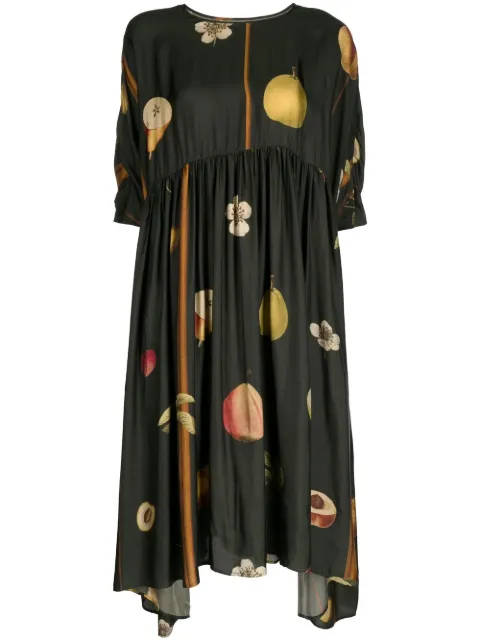 Uma Wang fruit-print maxi dress Green UP5012