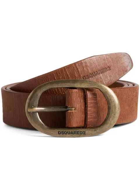 DSQUARED2 craquelé-effect leather belt Brown BEM052912900001