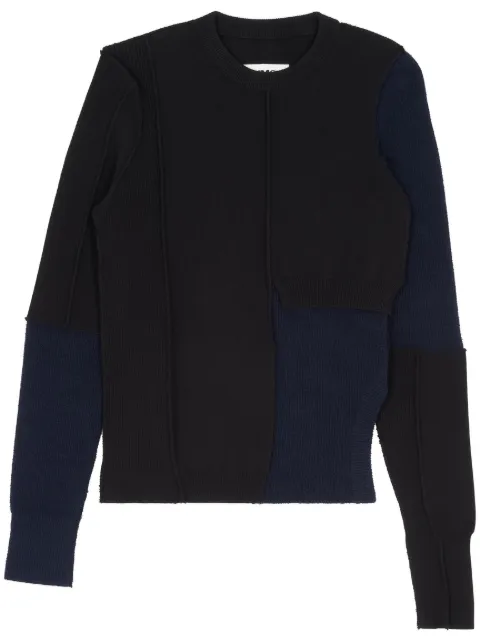 MM6 Maison Margiela stitch-detail crew-neck jumper Black S52HL0012S18283