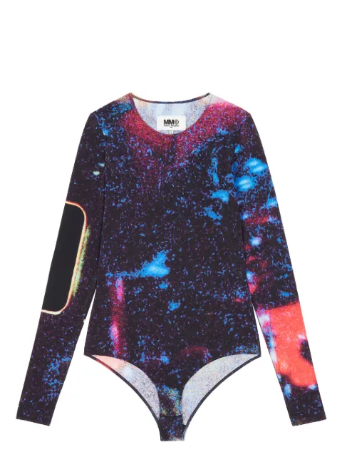 MM6 Maison Margiela graphic-print long-sleeve bodysuit Black S52NA0056S24597