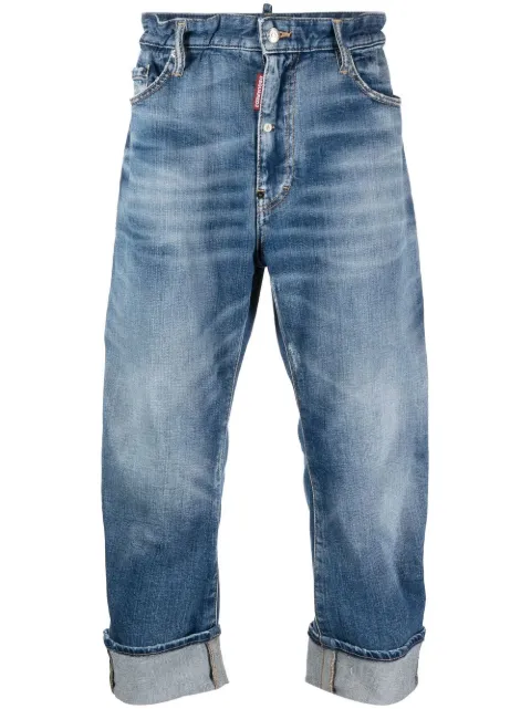 DSQUARED2 logo-print cropped jeans Blue S79LA0066S30663
