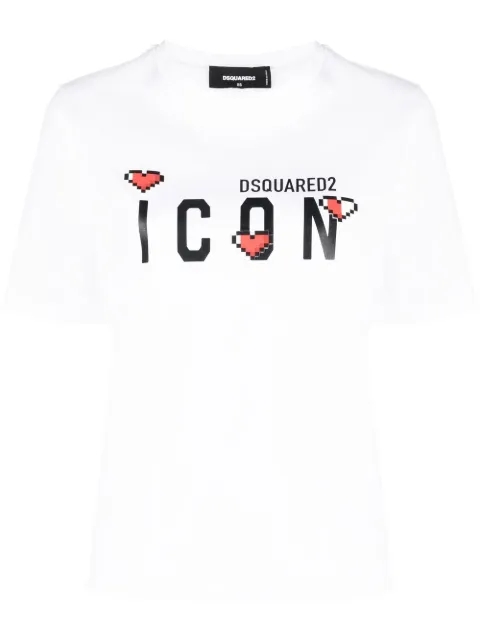 DSQUARED2 Icon logo-print T-shirt White S80GC0059S23009