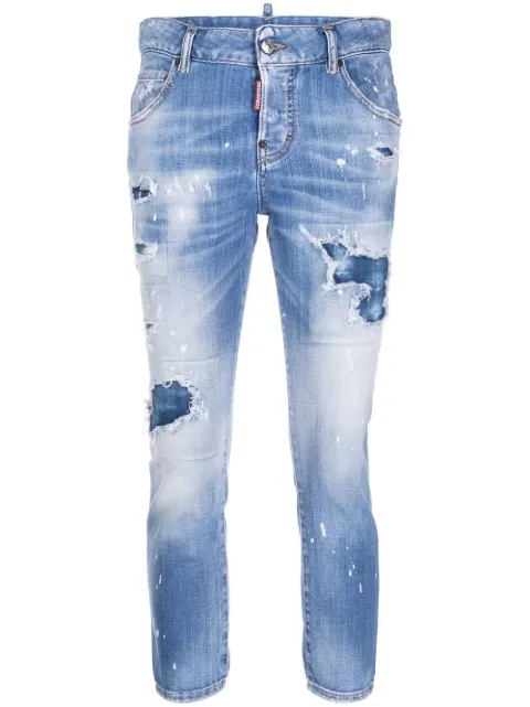 DSQUARED2 distressed cropped jeans Blue S75LB0798S30342