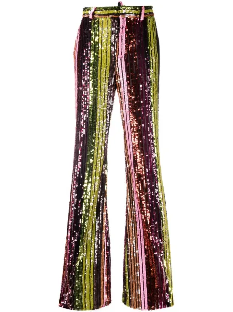 DSQUARED2 striped sequin flared trousers Orange S75KB0350S78177